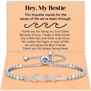 Elegant Cubic Zirconia Wave Bracelet: Perfect Gift for Best Friends & Loved Ones